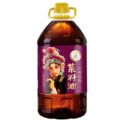 仙餐天府小榨浓香菜籽油5L 非转基因食用油农家自榨四川纯 菜籽油