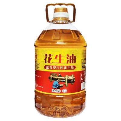 纯正山东一级花生油浓香压榨食用油正宗农家植物油5斤装5升装大桶图5