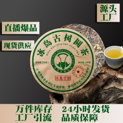 云南冰岛生茶古树小饼100克装生普洱茶源头现货超值