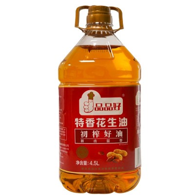 品品好 食用油 小榨炒香 压榨一级特香花生油4.5L 5L 家庭商用图5