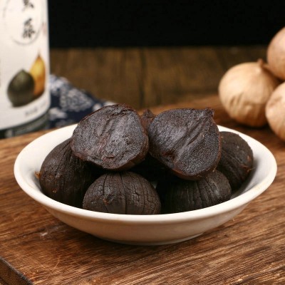 山东亿天年独头黑蒜 家用炒菜炖汤即食黑大蒜 250克罐装厂家批发图5