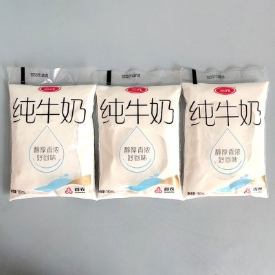 三元白纯牛奶生牛乳常温全脂灭菌乳180ml*12袋装学生儿童营养图4