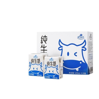 【一件代发】神气水牛纯牛奶 吸管装125ml*10盒
