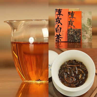 陈皮白茶福鼎老寿眉饼干茶独立小泡小方片2018年茶叶伴手礼 盒200g图2