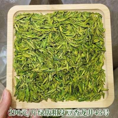 2023新茶绿版壮芽龙井43号浙江越州新昌龙井豆香型高山绿茶叶批发图2