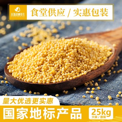 陕北小米米脂小米25kg编织袋装陕北黄小米散装批发食堂供应图2