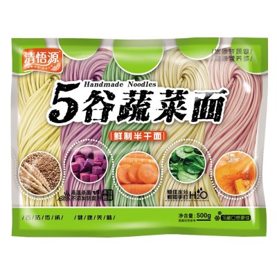 清悟源厂家直销荞麦面拉面400g半干面鲜面条餐饮面菠菜面火锅切面图5