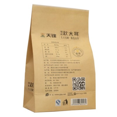 天锦东北特产有机牛皮纸袋秋木耳100g 东北秋木耳厂家批发图3