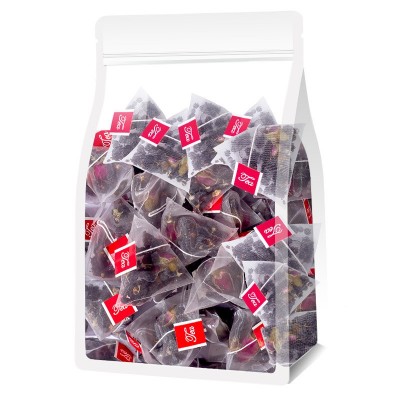 桑葚黑枸杞玫瑰茶量贩装25包划算桑椹黑枸杞重瓣红玫瑰三角包花茶图5