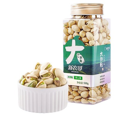 新农哥开心果盐焗原味无漂白方罐坚果聚会风味零食工厂直销干果图3