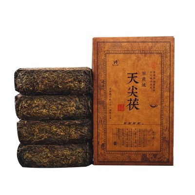原料压制老茶砖安化黑茶1000克天尖茯2斤金花茯茶手 工茯茶图5