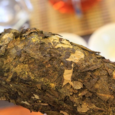 6.3两黑茶批发茶叶湖南安化黑茶煮茶义聚昌手筑金花茯砖茶318g图3