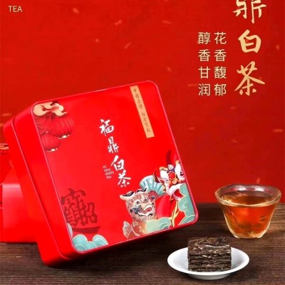 福鼎白茶小方片礼盒装贺岁版紧压小茶饼越陈越香500克老白茶茶叶图4