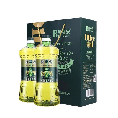 贝蒂安橄榄油初榨粮油调和食用油1.8L*2年货送礼盒装图2