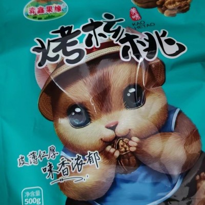 批发熟核桃袋装500克袋装草本味手剥烤核桃奶香味整箱批发