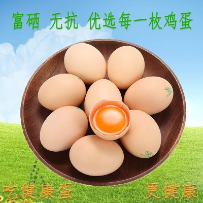 富硒无抗可生食鸡蛋新鲜无门氏菌鸡蛋孕幼当日360枚整10箱批发