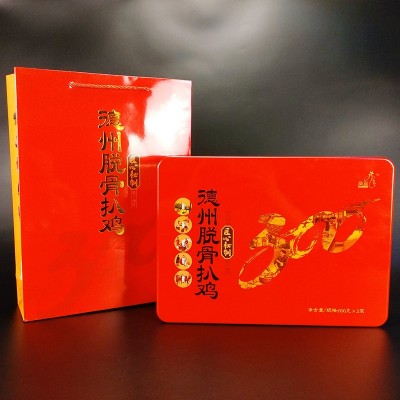 凤起 德州脱骨扒鸡红色铁盒600g×2只 山东特产批发图4