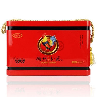 【厂家直销】 正宗德州五香扒鸡红色铁盒600g×2只 山东特产礼品图5