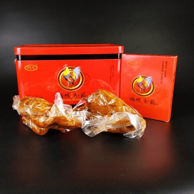 【厂家直销】 正宗德州五香扒鸡红色铁盒600g×2只 山东特产礼品图3