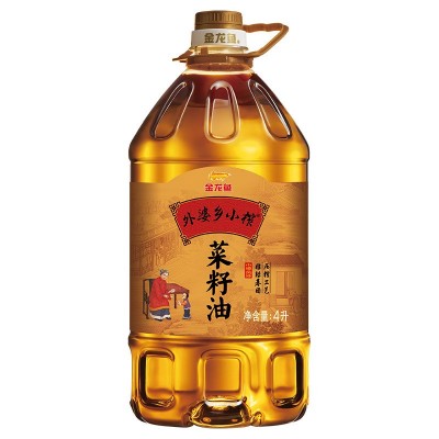 【非转基因 物理压榨】金龙鱼外婆乡小榨菜籽油4L家用商用菜籽油图2