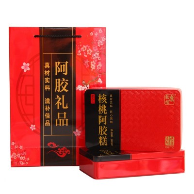 吉祥阿胶糕厂家直发驴皮阿胶片女士型阿胶固元糕铁盒装200克图4