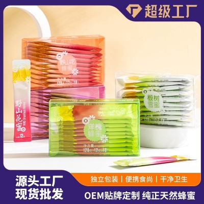 蜂蜜源头工厂纯正天然袋装蜂蜜盒装便携蜂蜜批发蜂蜜条状12g*10袋