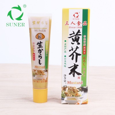 三人食品黄芥末酱 香辣调味酱 日本传统工艺调味品 芥末酱批发43g图5