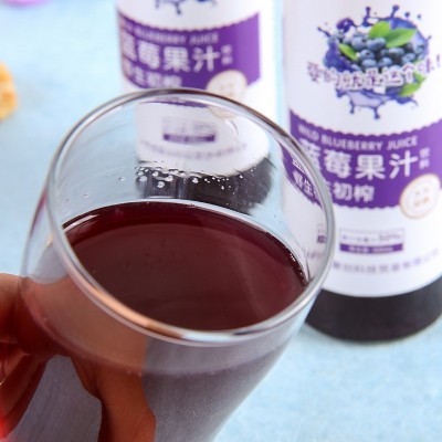 寒冠野生蓝莓果汁饮料300ml*6玻璃瓶蓝莓汁果肉果粒 厂家批发图3