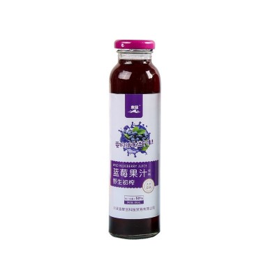 寒冠野生蓝莓果汁饮料300ml*6玻璃瓶蓝莓汁果肉果粒 厂家批发图5