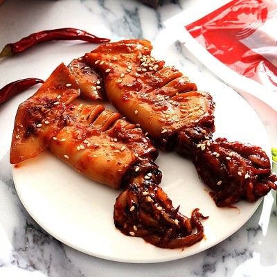 香辣鱿鱼500g6只烤肉食材商用半成品腌制大鱿鱼整条饭店速食菜品图4