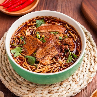 襄梦襄阳牛肉面海带豆腐面牛杂面组合装湖北特产热干面碱面牛油面图3