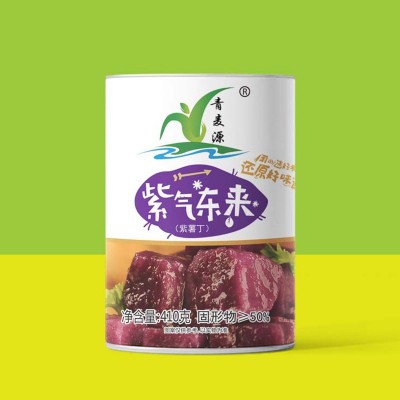 青麦源即食果蔬罐头 紫薯丁 钰地紫薯 地瓜丁 地瓜块410g开罐即食图3