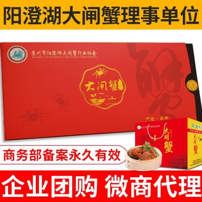 大闸蟹礼券鲜活螃蟹礼盒中秋提货阳澄湖镇发【微商代理团购】
