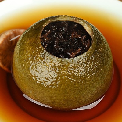 批发天马小青柑新会生晒头采柑 陈皮宫廷普洱熟茶茶叶礼盒装图3