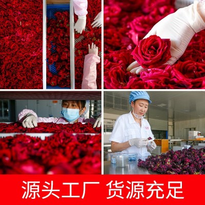 玫瑰花茶云南墨红玫瑰冻干散装500克烤干重瓣滇红玫瑰花瓣可食用图3