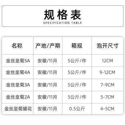 菊花茶黄山金丝皇菊散装黄菊花特级大菊花花瓣独立包装养生花茶叶图4