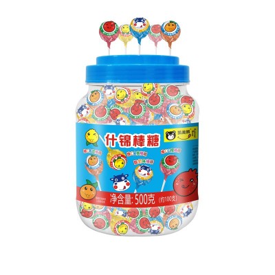 凯美熊桶装创意糖果陈皮糖酸奶糖儿童零食礼物批发维C山楂棒棒糖图5