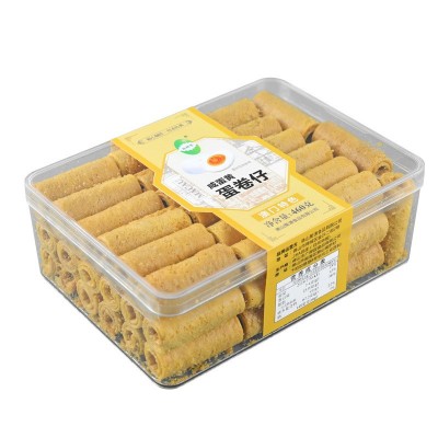 益树李传统小吃糕点咸蛋黄蛋卷 休闲零食饼干香葱海苔口味批发图5