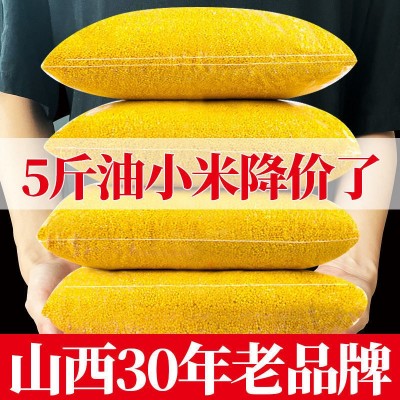 山西黄小米油小米新米编织袋5斤装特产五谷杂粮香糯米油厚小米粥图2