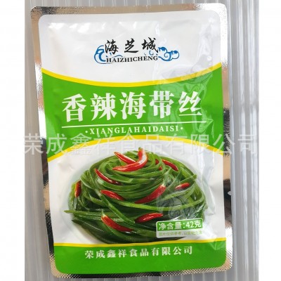 荣成海芝城海带即食麻辣香辣五香黑鸭休闲小吃零食下饭爽口海带丝图3