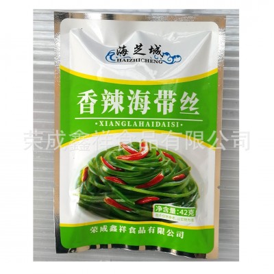 荣成海芝城海带即食麻辣香辣五香黑鸭休闲小吃零食下饭爽口海带丝图4