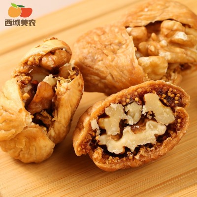 新疆无花果夹核桃仁批发代发250g网红办公零食新疆特产零食果干无图2