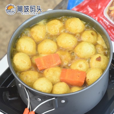 闸坡码头港式咖喱黄金鱼蛋2500g/袋鱼旦鱼丸子关东煮火锅食材厂家图3